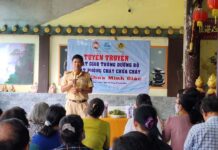 Thủ Đức: Tuyên truyền Luật an toàn giao thông và Phòng cháy chữa cháy đến bà con Phật tử tại chùa Minh Giác