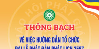Thông bạch: Về việc Hướng dẫn tổ chức Đại lễ Phật đản Phật lịch 2567