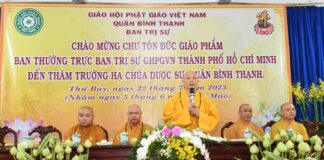 Ban trị sự GHPGVN TP.HCM (đoàn 1) thăm và cúng dường trường hạ chùa Dược Sư
