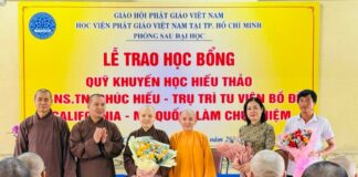 Trao 40 suất học bổng đến Tăng Ni sinh Học viện Phật giáo Việt Nam tại TP. Hồ Chí Minh
