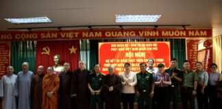 Ban Chỉ huy Quân sự và Ban Trị sự Phật giáo Q.Tân Phú sơ kết 1 năm ký kết hoạt động