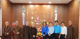 Ban Trị sự GHPGVN TP thăm, chúc tết Hội Liên hiệp Thanh niên VN TP.HCM