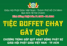 Ban Kinh tế Tài chánh GHPGVN TP sẽ tổ chức tiệc buffet chay gây quỹ