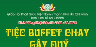 Ban Kinh tế Tài chánh GHPGVN TP sẽ tổ chức tiệc buffet chay gây quỹ