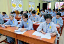 Bình Chánh: Gần 300 Thí sinh tham dự Hội thị giáo lý tại chùa Vạn Thiện