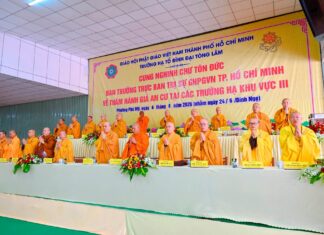 Ban Thường trực Ban Trị sự GHPGVN TP.HCM thăm, sách tấn 29 trường hạ khu vực 3